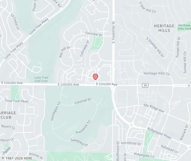 Location Map: 8683 East Lincoln Ave. Lone Tree, CO 80124