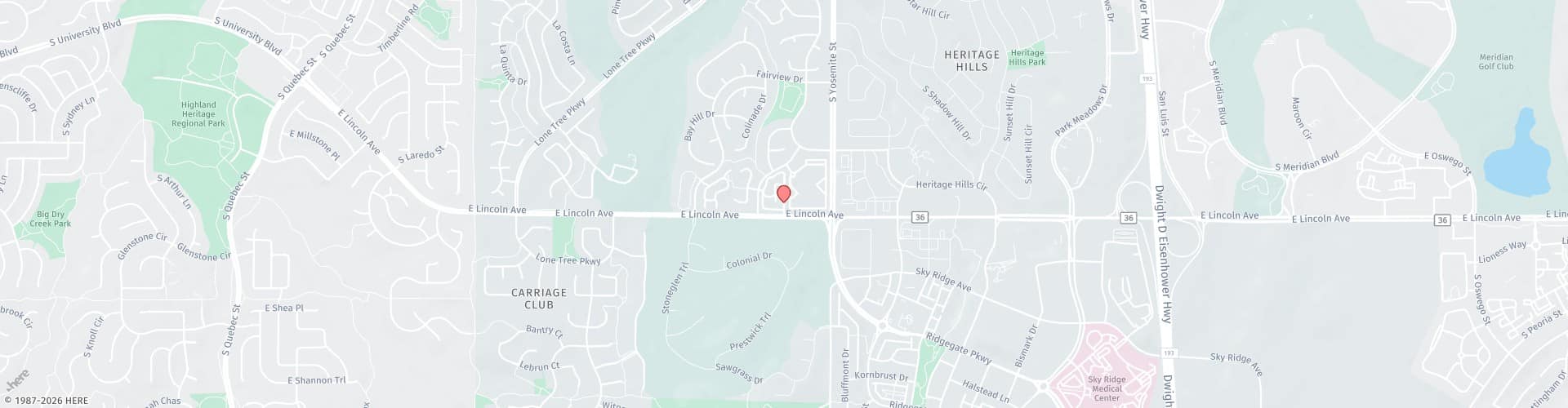 Location Map: 8683 East Lincoln Ave. Lone Tree, CO 80124