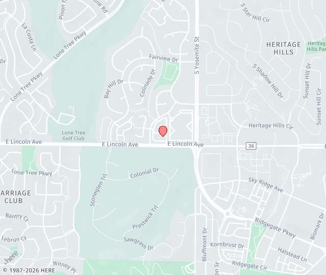Location Map: 8683 Lincoln Avenue, Suites 110 & 120 Lone Tree, Colorado 80124
